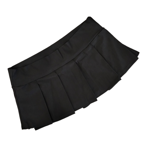 90s Y2K Pleated Mini Skirt Black - Picture 1 of 6